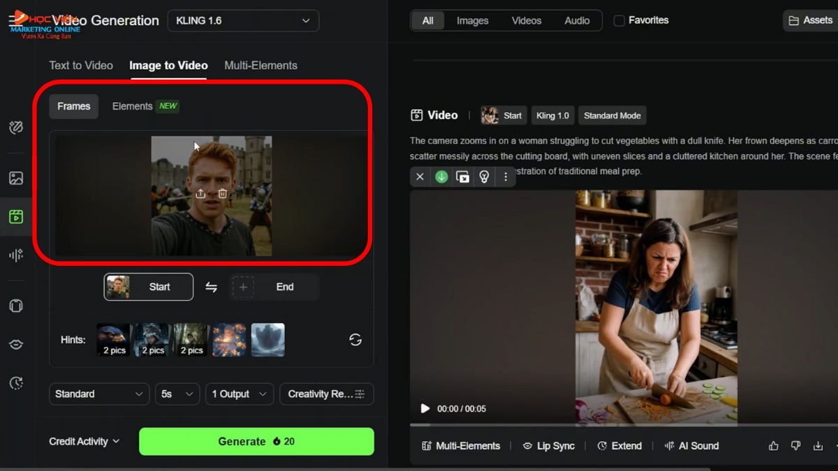 Cách tạo video AI từ ảnh với Kling bước 4.1