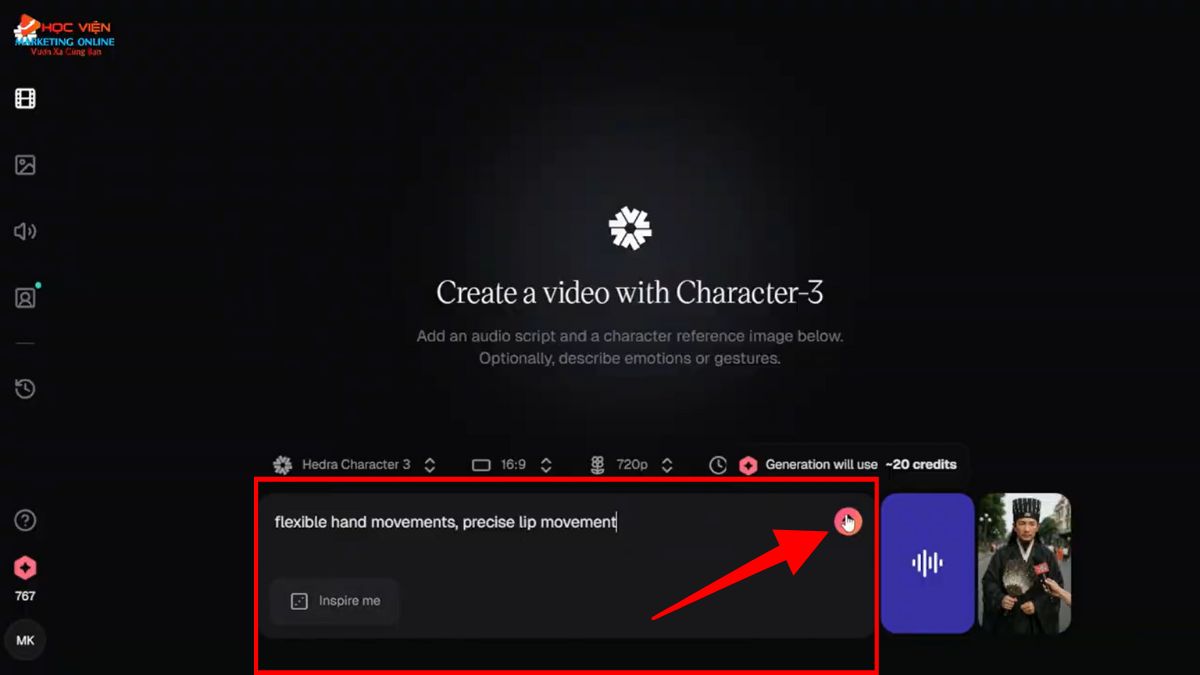 Cách chuyển ảnh thành video bằng AI với Hedra bước 5