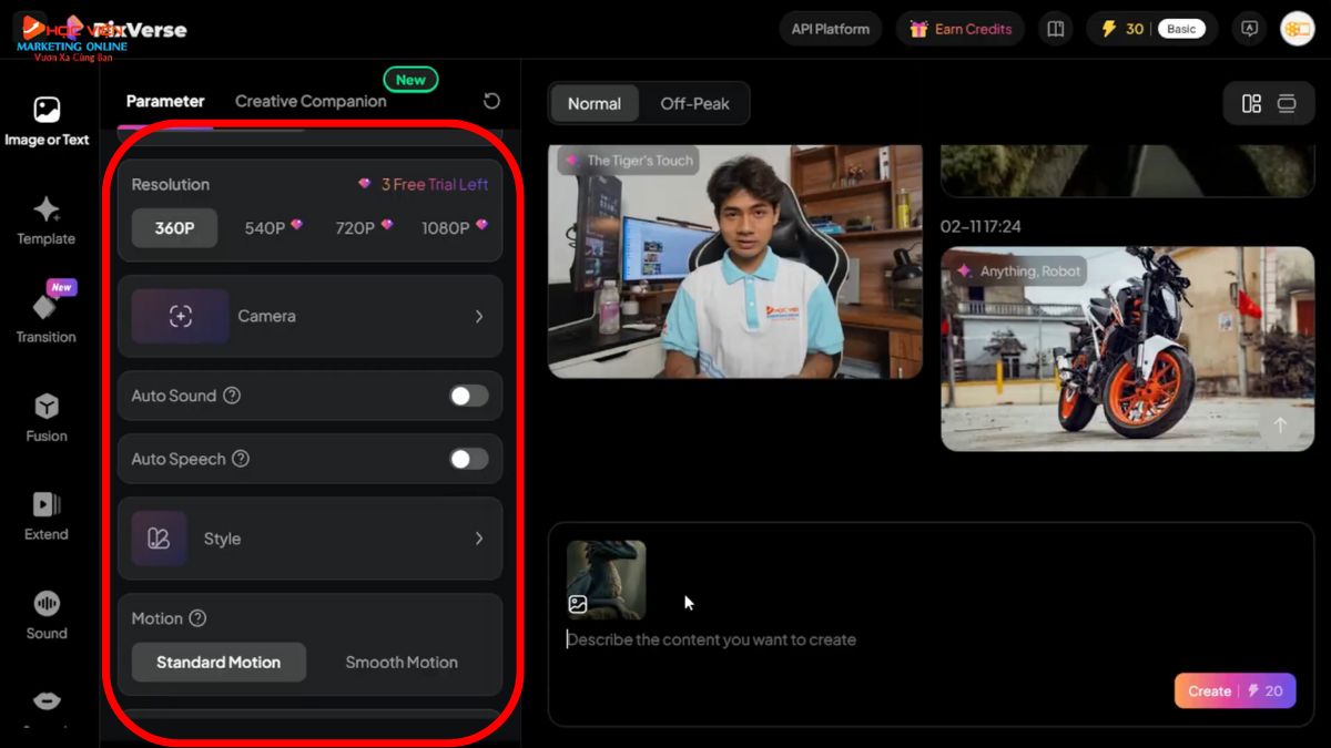 Tạo video chuyển động từ hình ảnh bằng Pixverse AI bước 3