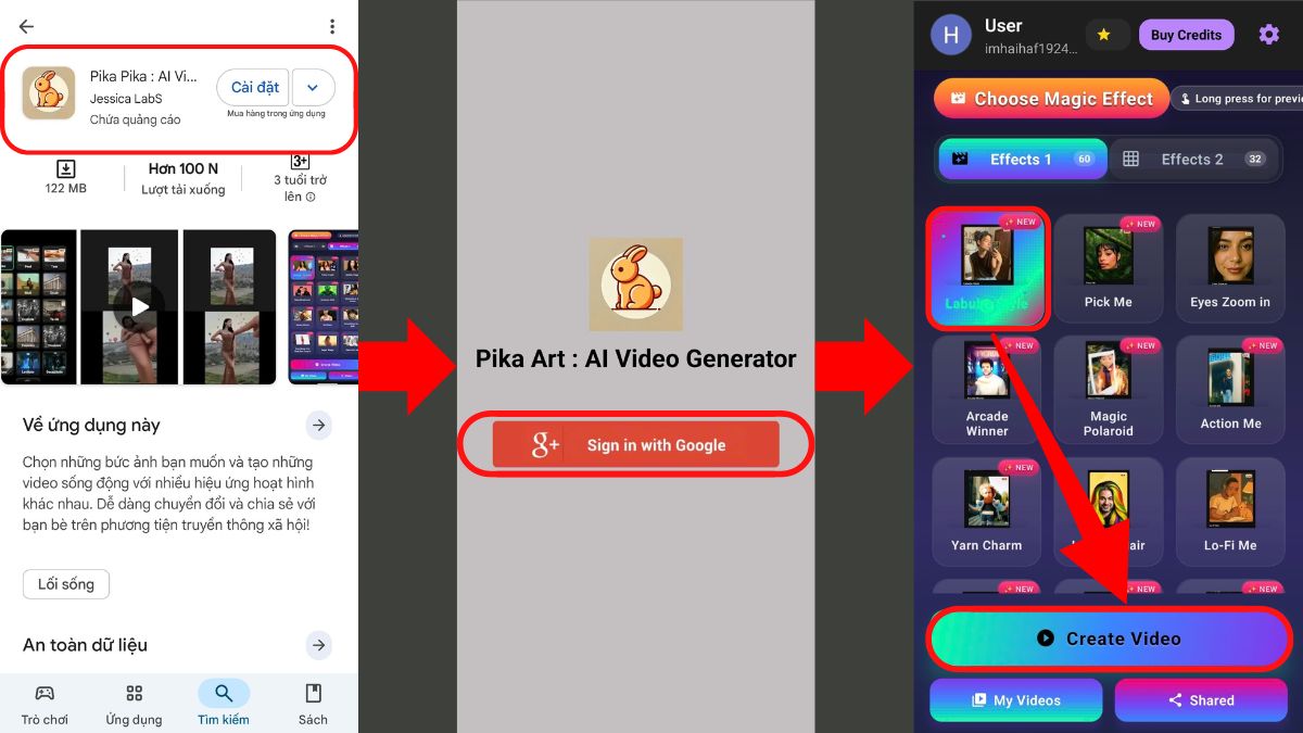 Pika AI làm video từ ảnh online miễn phí trên điện thoại bước 2