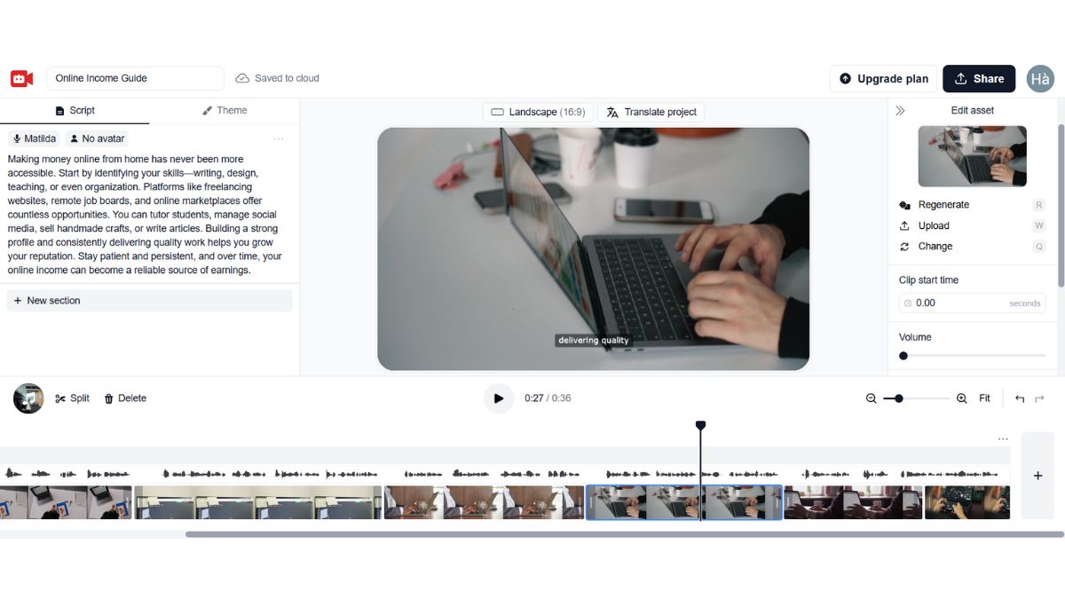 Công cụ làm video AI YouTube view ngoại không lộ mặt- Cách sử dụng VideoGen