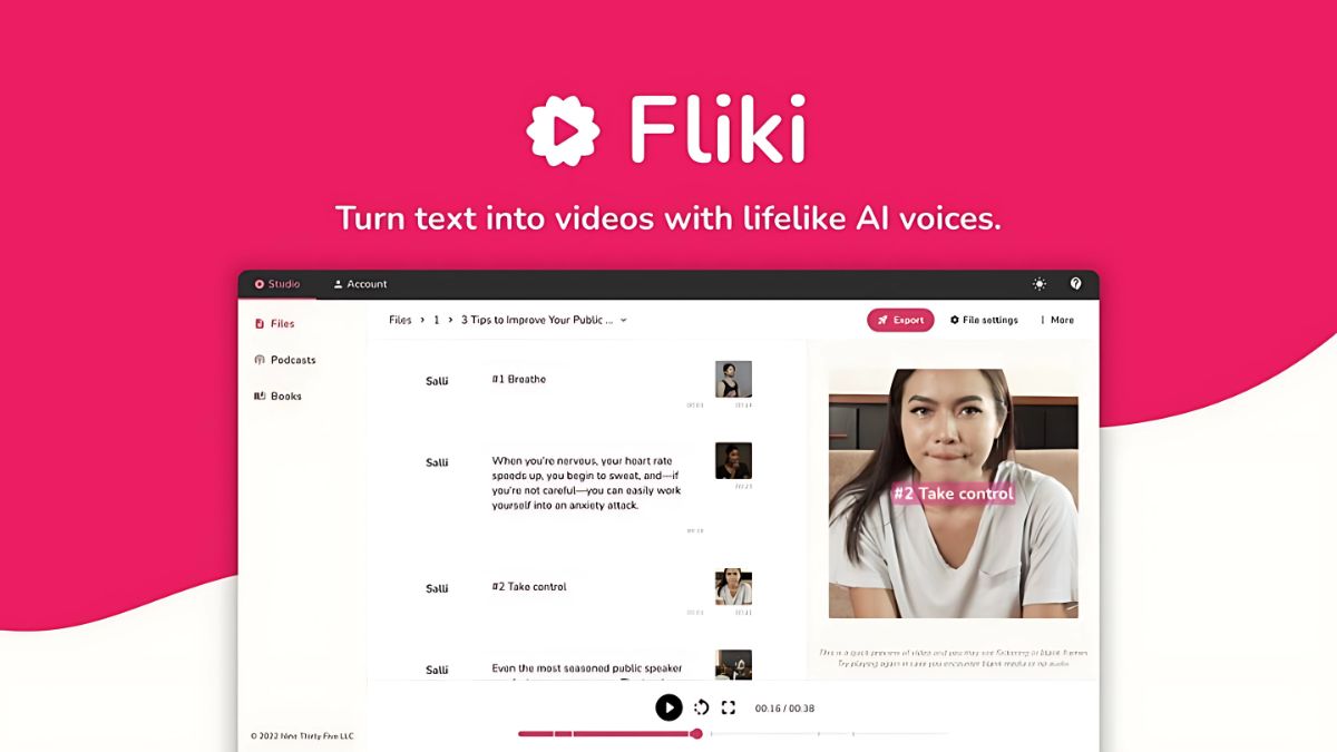 Công cụ làm video AI YouTube view ngoại không lộ mặt- Fliki