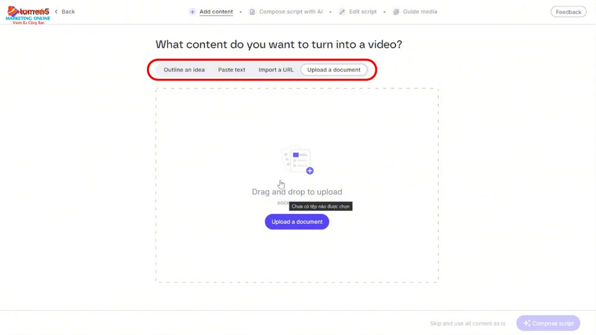 Công cụ làm video Youtube view ngoại bằng AI không lộ mặt- Lumen5 bước 3.1