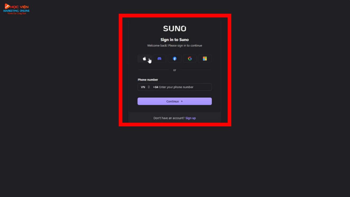 Công cụ AI tạo nhạc Youtube view ngoại- Suno AI bước 1