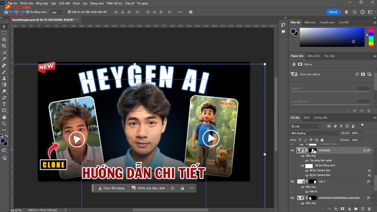 Công cụ AI làm thumbnail Youtube view ngoại chuyên nghiệp- Xóa nền tự động với Photoshop bước 2
