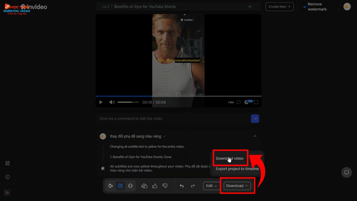 Công cụ làm video Youtube view ngoại bằng AI không lộ mặt- Invideo bước 4
