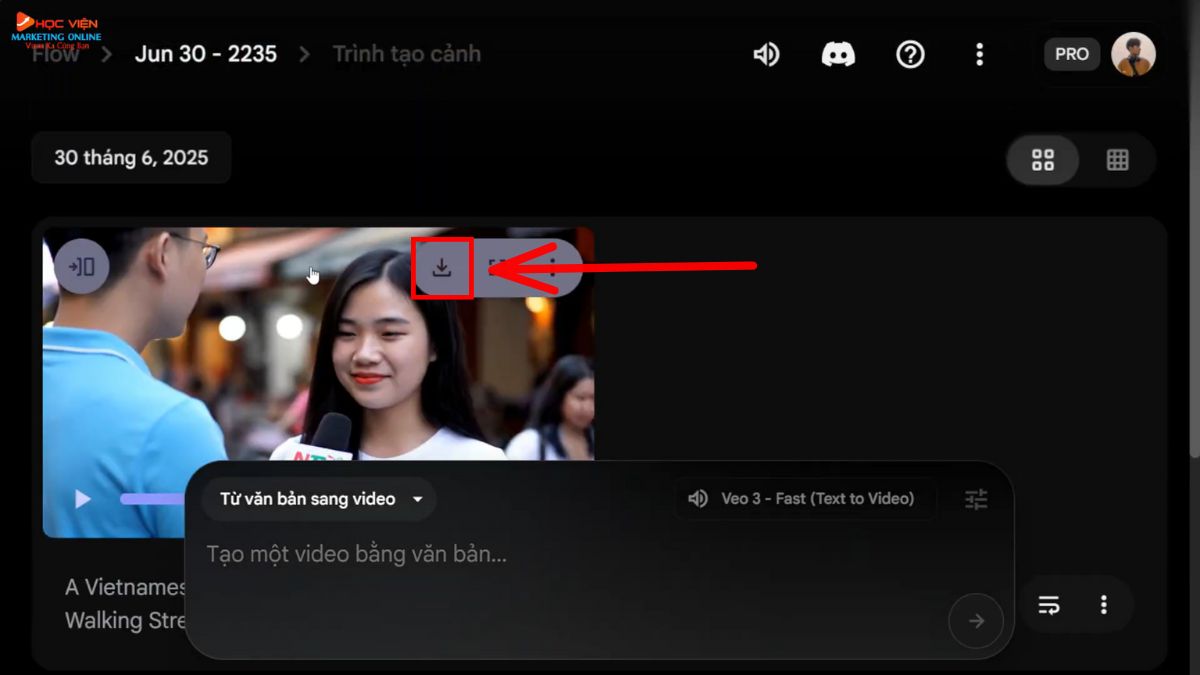 Công cụ AI tạo video Youtube chuyển động- Google Veo 3 bước 5