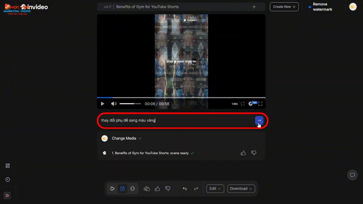 Công cụ làm video Youtube view ngoại bằng AI không lộ mặt- Invideo bước 3.2