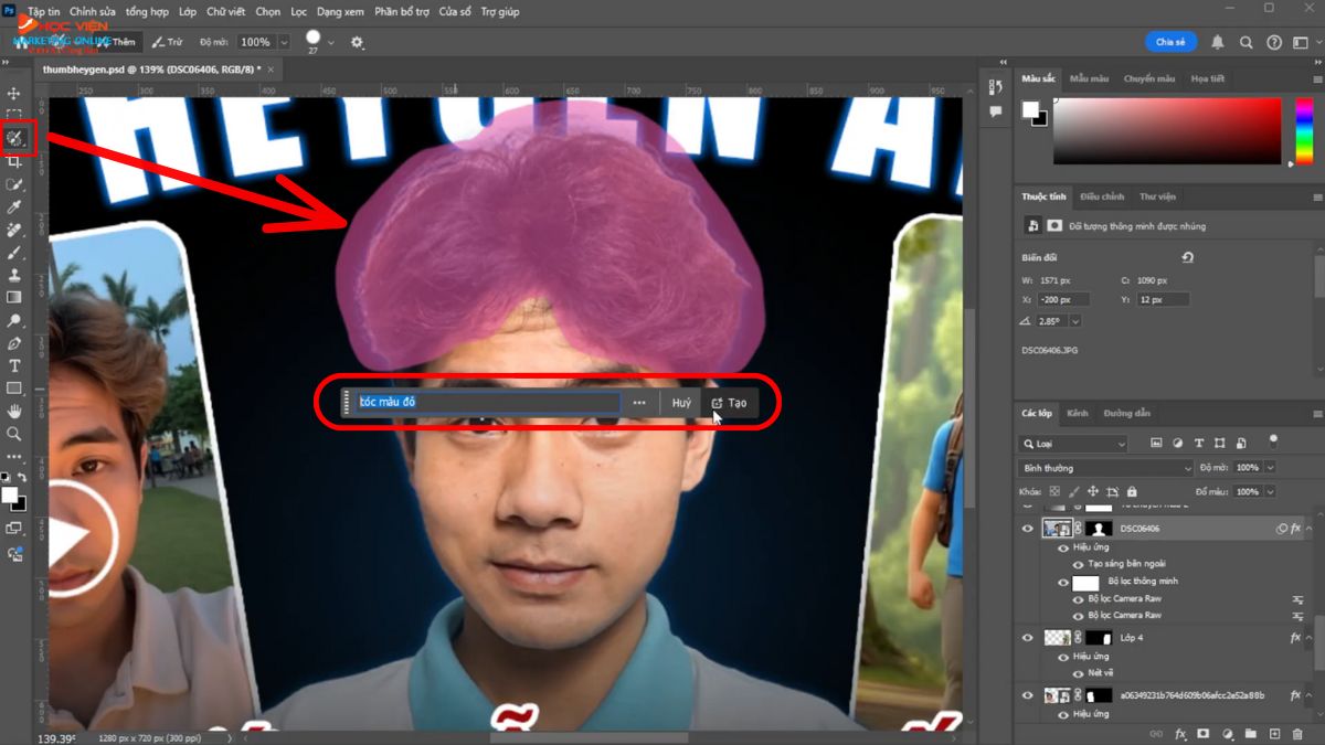 Công cụ AI làm thumbnail Youtube view ngoại chuyên nghiệp- Chỉnh sửa hình ảnh bằng AI với Photoshop