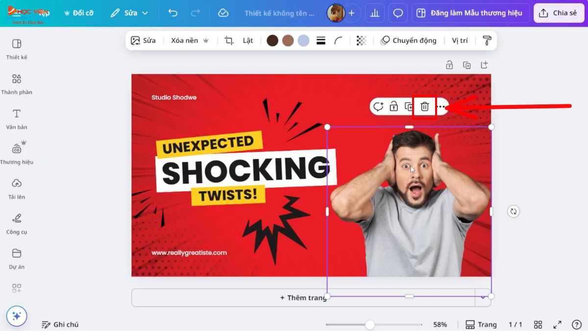 Công cụ AI làm thumbnail Youtube view ngoại chuyên nghiệp- Canva bước 3