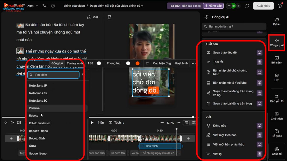 Ứng dụng làm Youtube view ngoại bằng AI hỗ trợ edit video tự động- Descript bước 4