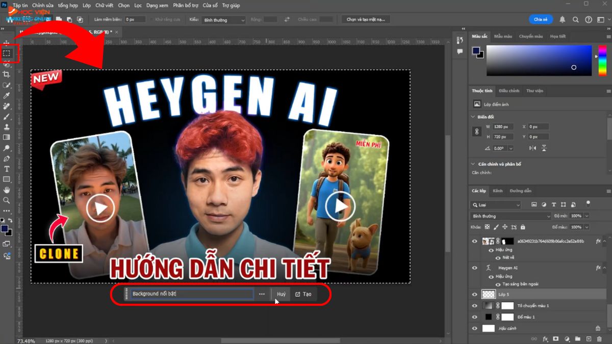 Công cụ AI làm thumbnail Youtube view ngoại chuyên nghiệp- Tạo nền bằng AI với Photoshop bước 2