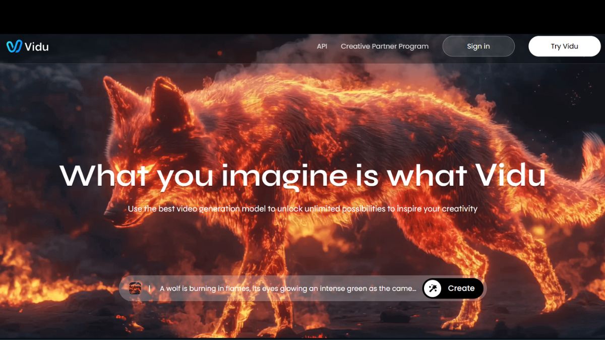 Trang website tạo video bằng AI từ hình ảnh- Vidu AI