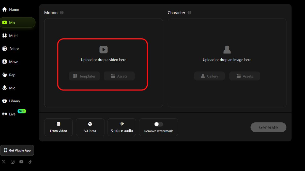 Cách tạo video bằng AI với Viggle bước 3.1
