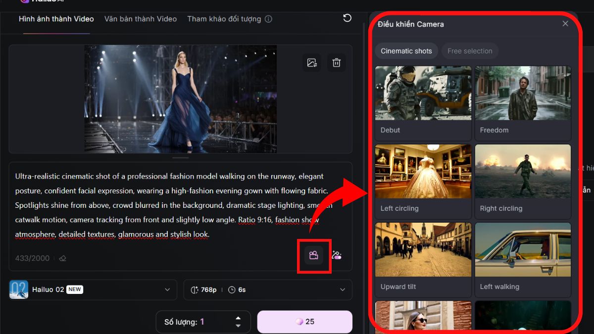 Cách sử dụng ứng dụng Haliluo làm video bằng AI miễn phí bước 4.2