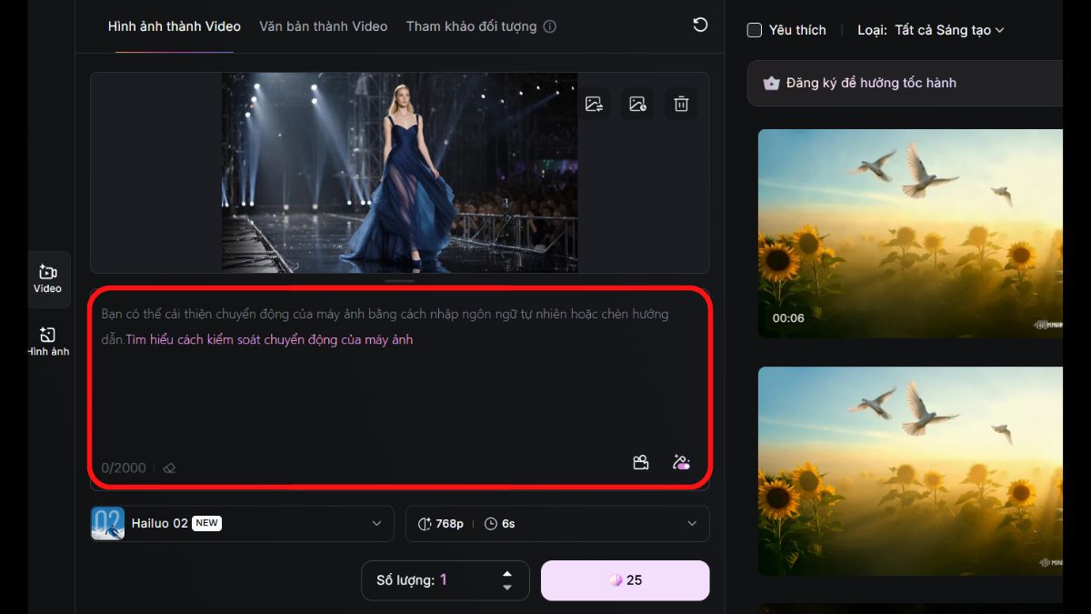 Cách sử dụng ứng dụng Haliluo làm video bằng AI miễn phí bước 4.1