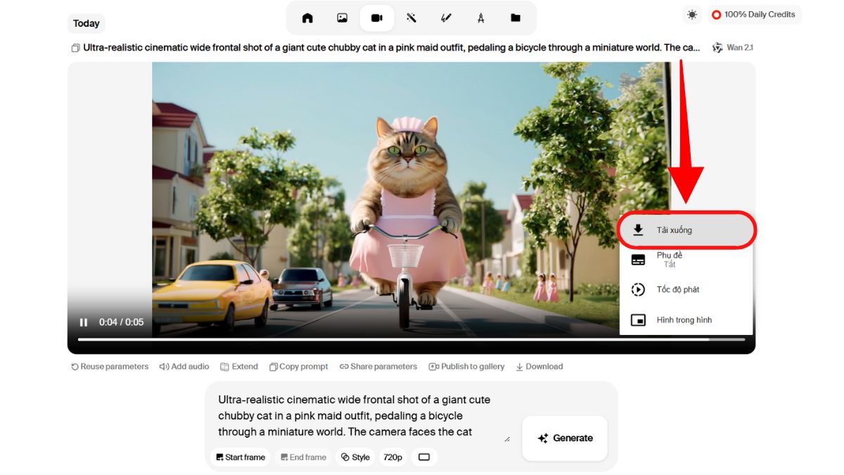Cách tạo video bằng AI từ Krea bước 4