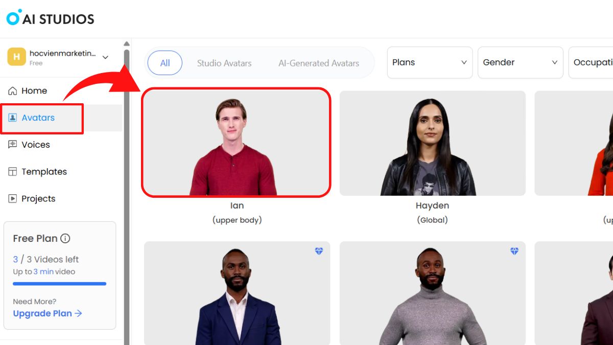 Cách làm video AI nói bằng Deepbrain bước 2.1