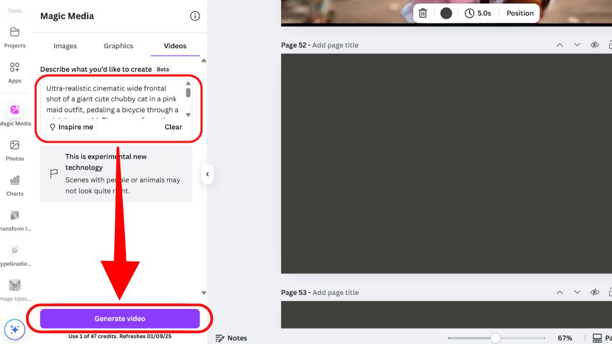 Cách sử dụng Phần mềm AI video Canva bước 4