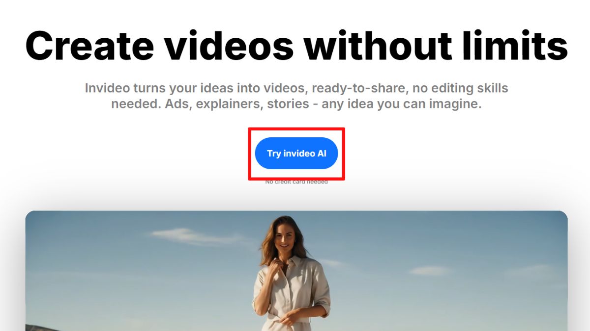 Cách sử dụng Invideo- Ứng dụng làm video bằng AI bước 1.1