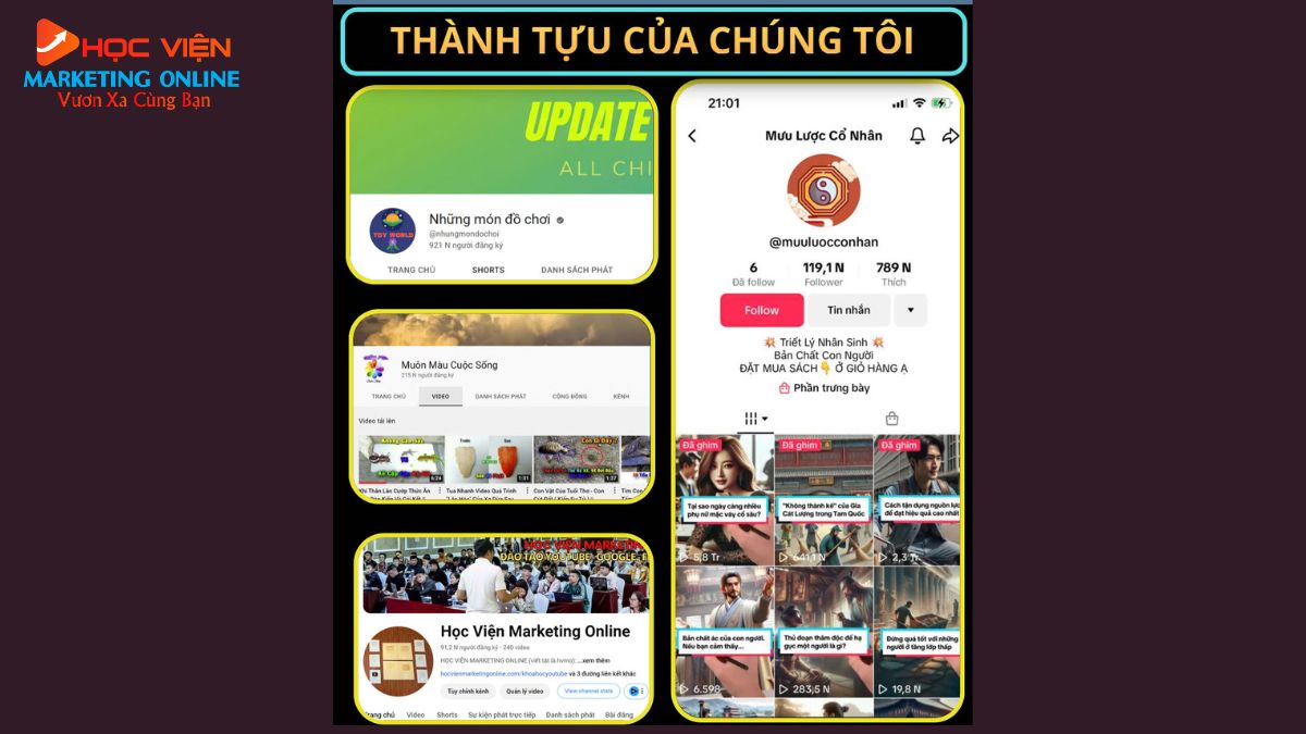 Thành tựu của dịch vụ sản xuất video tại Học Viện Marketing Online