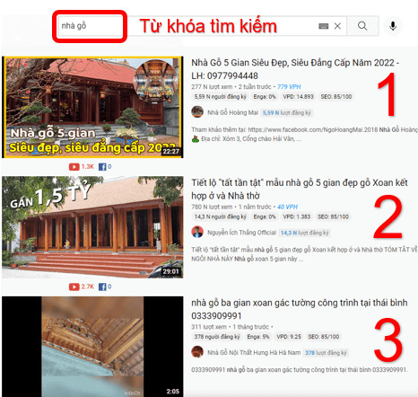 Kết quả SEO Youtube Top 1