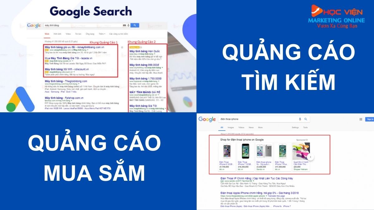 Dịch vụ quảng cáo trên Google Adwords- Quảng cáo tìm kiếm và quảng cáo mua sắm