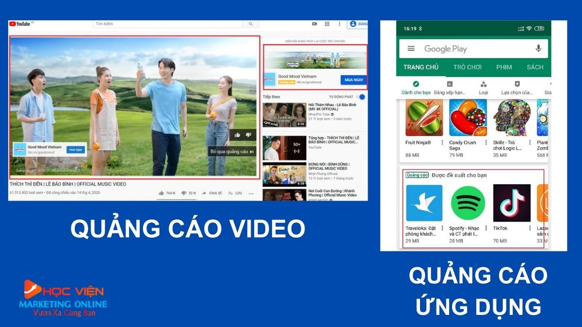 Dịch vụ quảng cáo trên Google Adwords- Quảng cáo video và quảng cáo ứng dụng