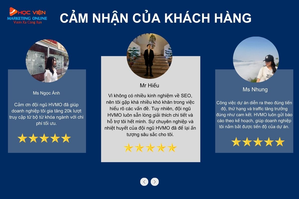 Khách hàng nói gì về dịch vụ SEO Website tại HVMO