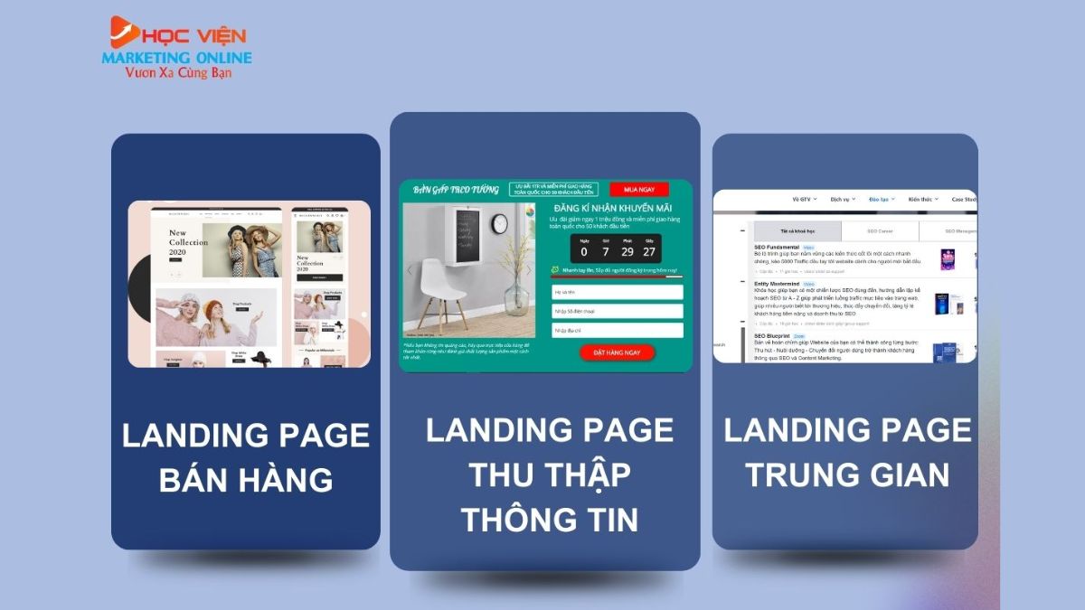 Các Loại Landing Page HVMO Cung Cấp