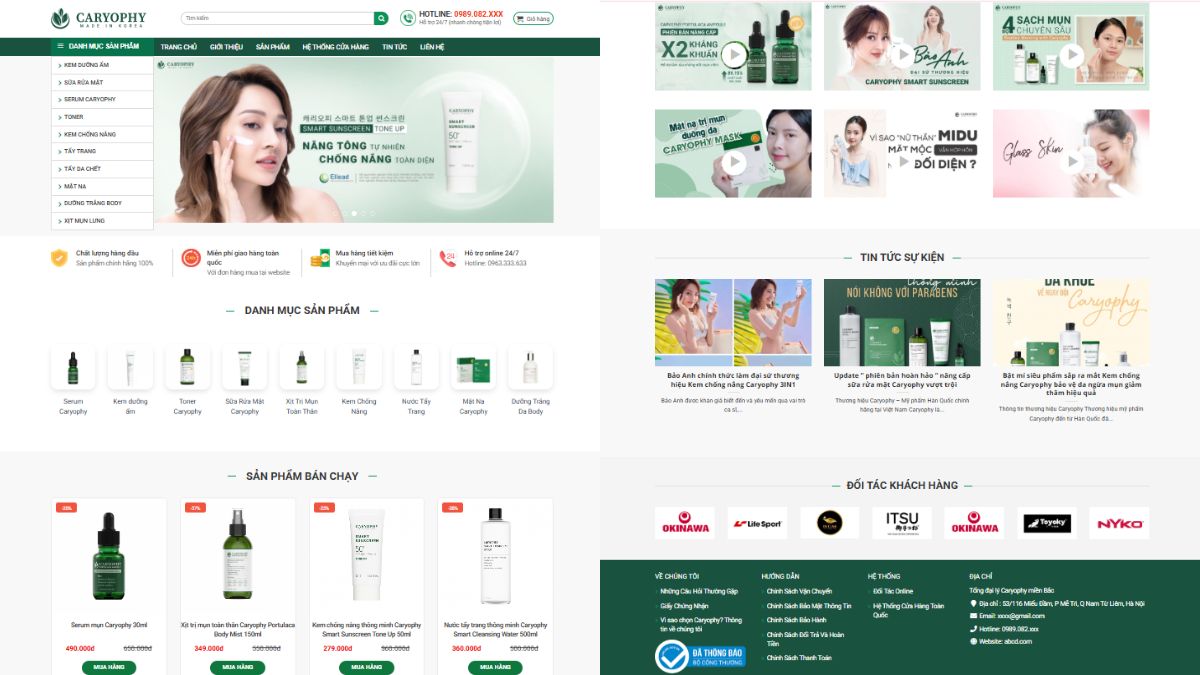 Mẫu 3 Landing Page Mỹ Phẩm