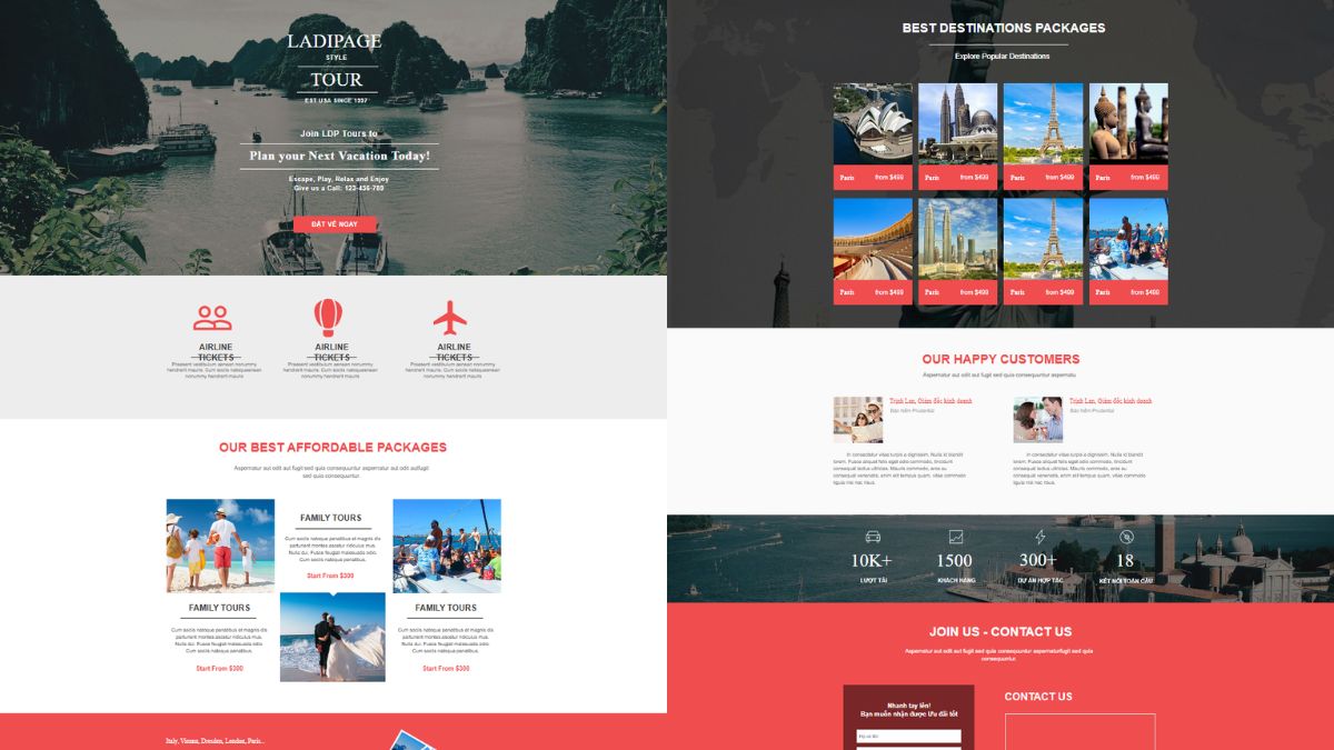 Mẫu 2 Landing Page Du Lịch