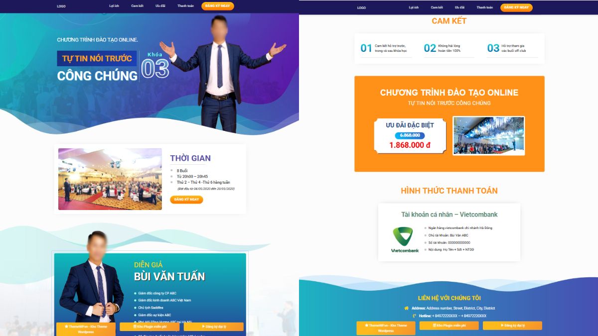 Mẫu 1 Thiết Kế Landing Page Giáo Dục