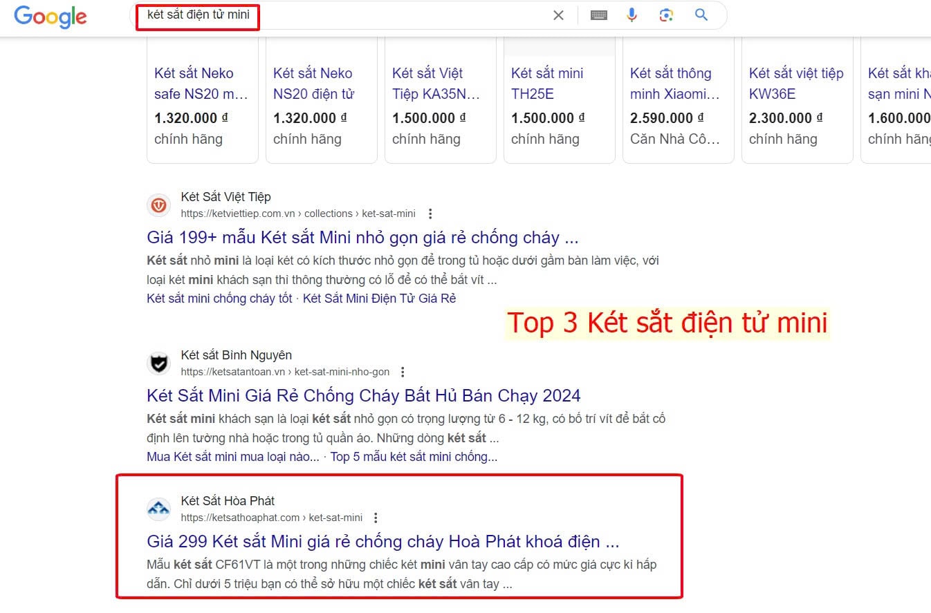 Top 3 Google: Két sắt điện tử mini