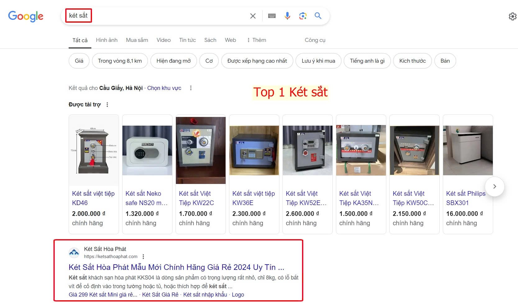 Top 1 Google: Két sắt