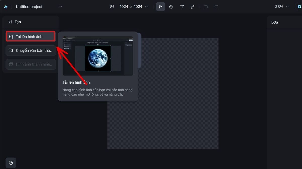 Hướng Dẫn Cách Sử Dụng Công Cụ Canvas Trên Dreamina AI bước 1