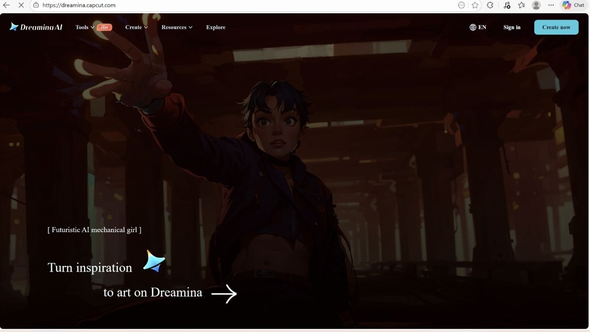 Cách Tạo Tài Khoản Và Đăng Nhập Dreamina AI bước 1