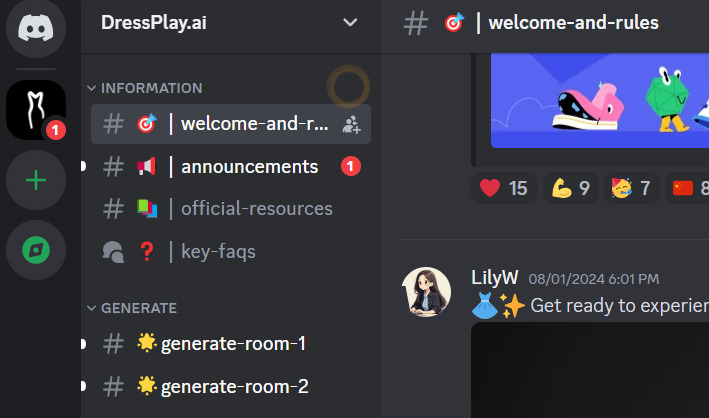 Hướng dẫn cách sử dụng DressPlay AI bằng Discord 3