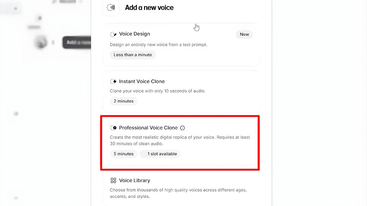 Cách Sử Dụng ElevenLabs AI Trên Máy Tính- Nhân bản giọng nói bước 1.4
