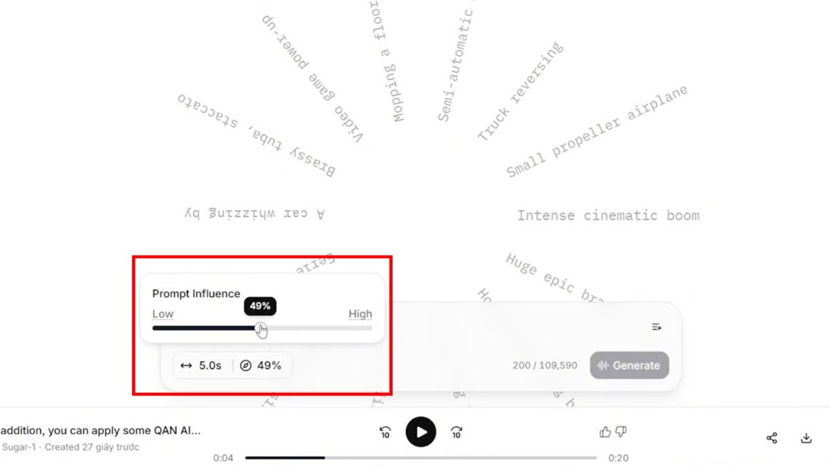 Cách Sử Dụng ElevenLabs AI Trên Máy Tính- Tạo hiệu ứng âm thanh bước 2.2