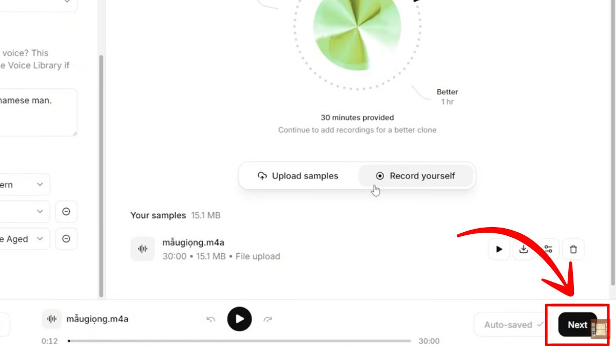 Cách Sử Dụng ElevenLabs AI Trên Máy Tính- Nhân bản giọng nói bước 4.2