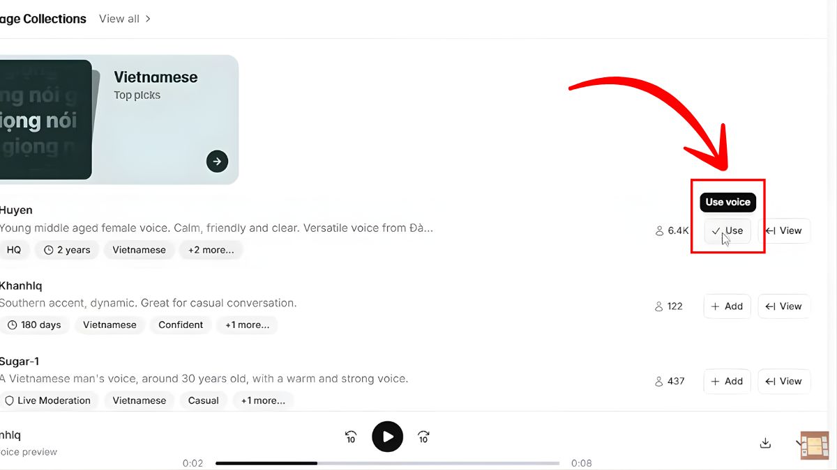 Cách Sử Dụng ElevenLabs AI Trên Máy Tính- Chuyển Đổi Văn Bản Thành Giọng Nói bước 3