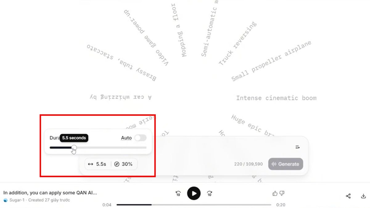 Cách Sử Dụng ElevenLabs AI Trên Máy Tính- Tạo hiệu ứng âm thanh bước 2.1