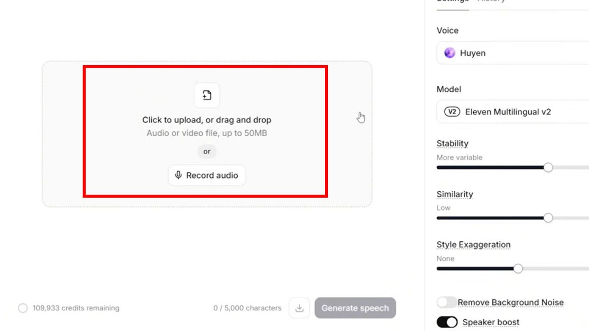 Cách Sử Dụng ElevenLabs AI Trên Máy Tính- Thay đổi giọng nói bước 2