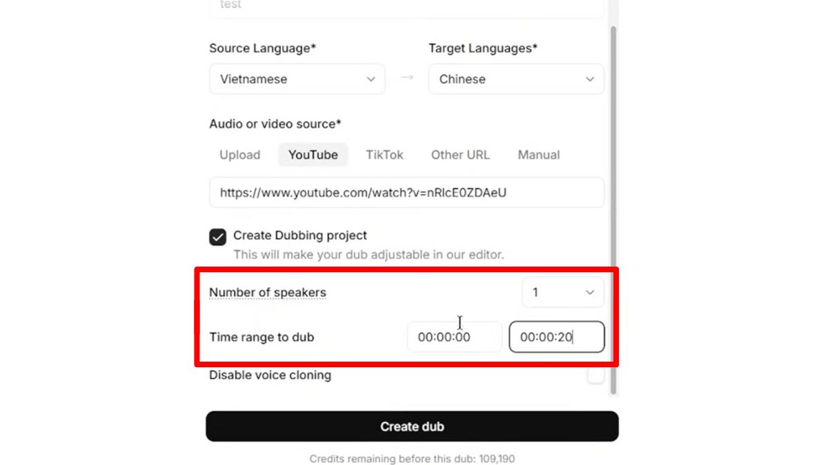 Cách Sử Dụng ElevenLabs AI Trên Máy Tính- Dịch video sang ngôn ngữ khác bước 3.1