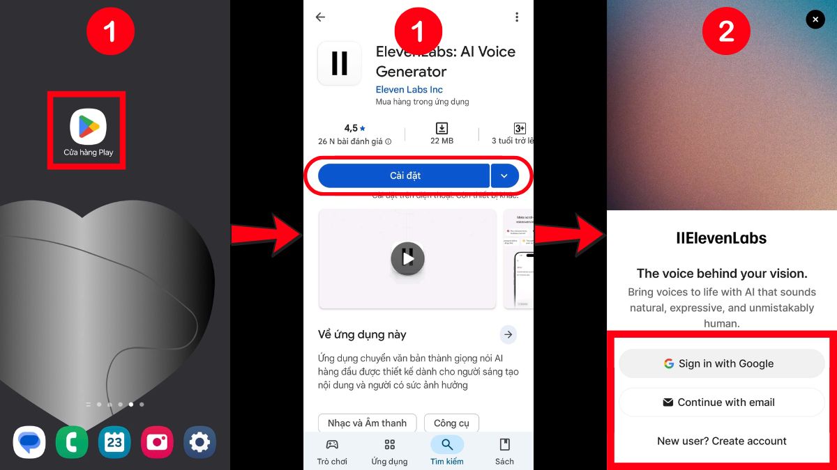Cách Dùng ElevenLabs AI Trên Điện Thoại bước 2