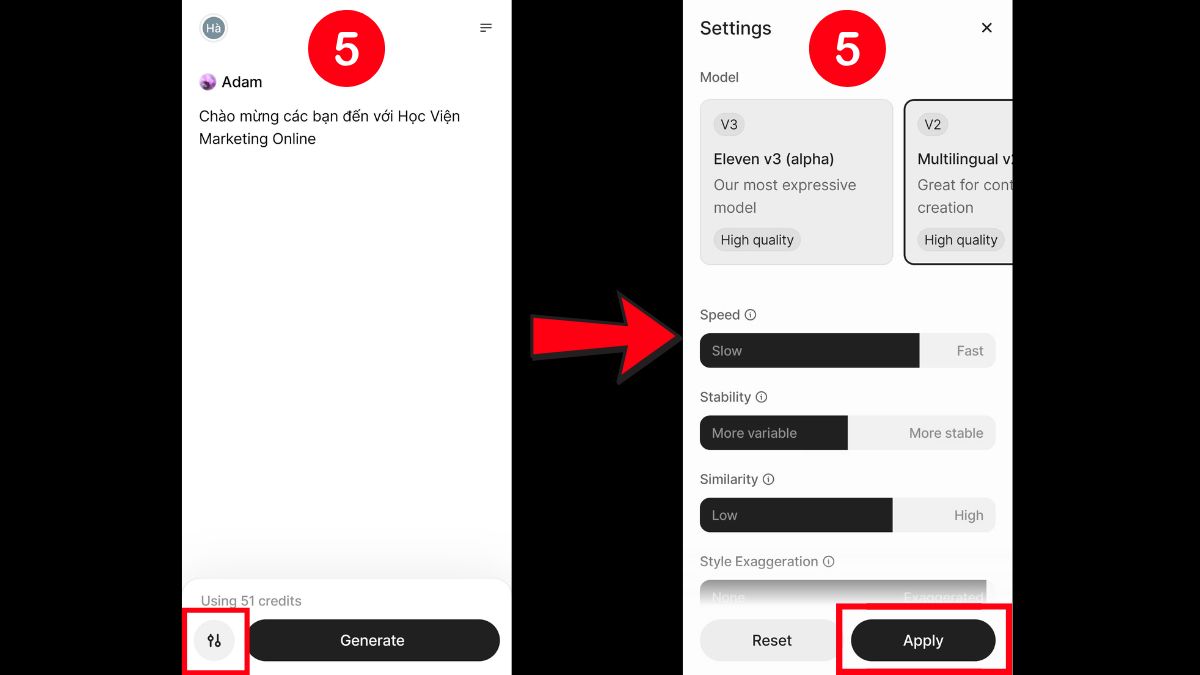 Cách Dùng ElevenLabs AI Trên Điện Thoại bước 5