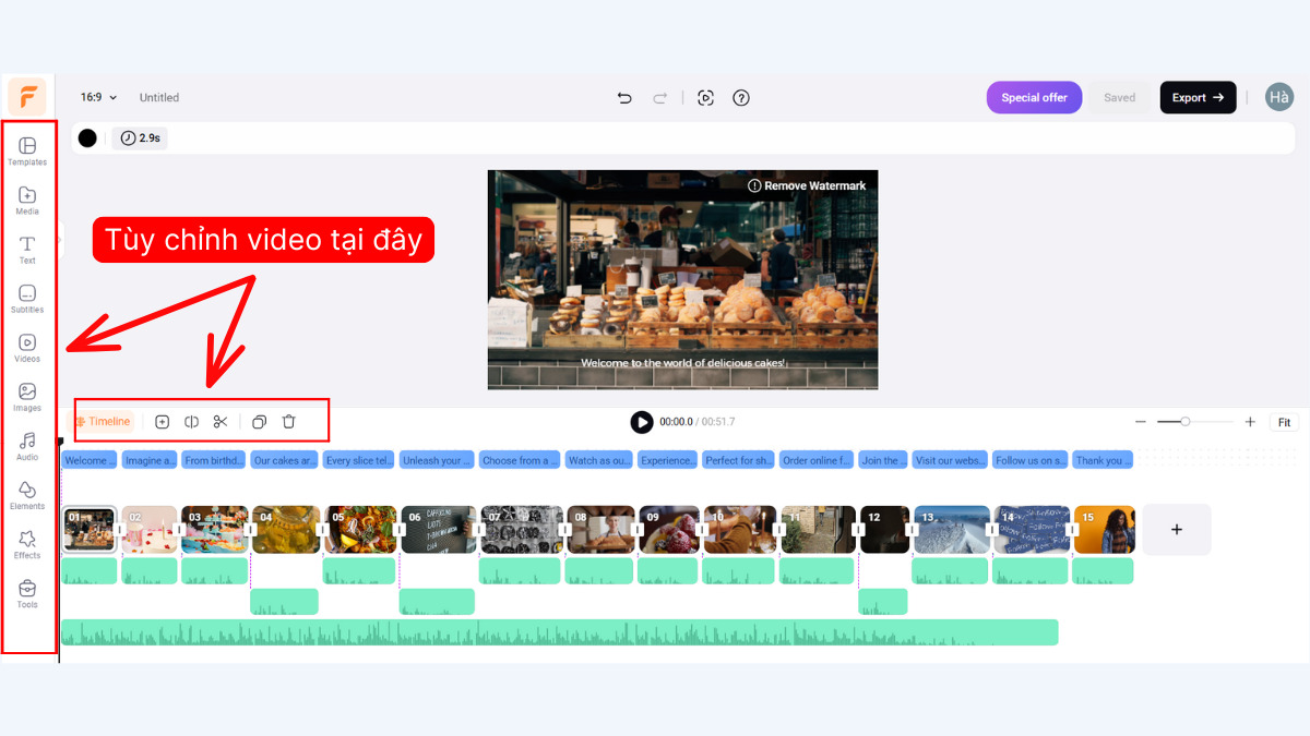 Hướng dẫn cách sử dụng FlexClip tạo video AI truyền thông xã hội bước 5