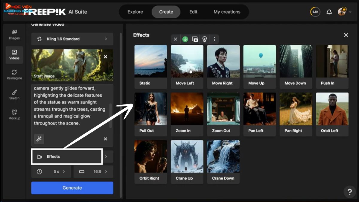 Hướng dẫn tạo video AI từ hình ảnh đã tạo bước 3