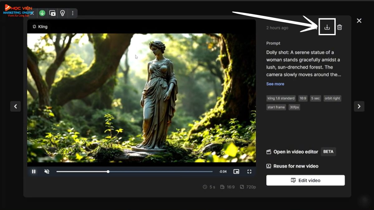 Hướng dẫn tạo video AI từ hình ảnh đã tạo bước 7